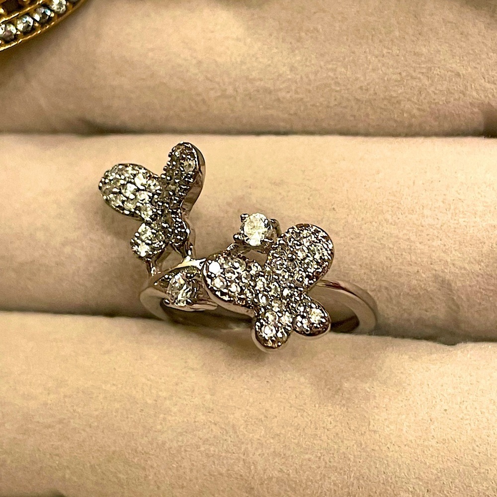 Diamond Butterflies Pave Sterling Silver
